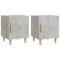 Tables de chevet 2 pcs Gris béton Bois d'ingénierie