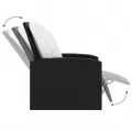 Fauteuil inclinable de jardin avec coussins noir résine tressée