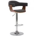 Tabourets de bar lot de 2 gris bois courbé et tissu