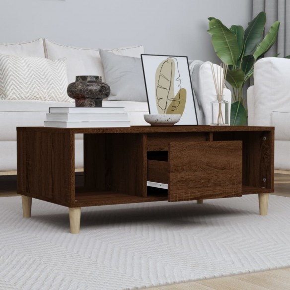 Table basse Chêne marron 90x50x36,5 cm Bois d'ingénierie