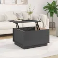 Table basse Gris 60x50x35 cm Bois massif de pin