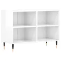 Meuble TV blanc brillant 69,5 x 30 x 50 cm bois d'ingénierie