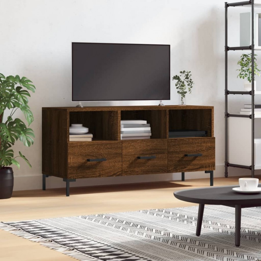 Meuble TV chêne marron 102x36x50 cm bois d'ingénierie