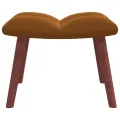 Chaise à bascule avec repose-pied Marron Velours