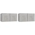 Meubles TV suspendus 2 pcs Gris béton 60x30x30 cm