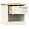 Table de chevet VIGO blanc 42x35x40 cm bois de pin massif