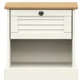 Table de chevet VIGO blanc 42x35x40 cm bois de pin massif