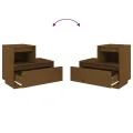 Tables de chevet 2pcs Marron miel 60x34x51cm Bois de pin solide