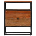 Table de chevet 40 x 30 x 50 cm Bois de récupération et acier
