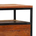 Table de chevet 40 x 30 x 50 cm Bois de récupération et acier