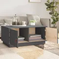 Table basse Gris 80x50x35 cm Bois massif de pin