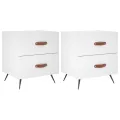 Tables de chevet 2 pcs blanc 40x35x47,5 cm bois d’ingénierie