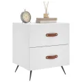 Tables de chevet 2 pcs blanc 40x35x47,5 cm bois d’ingénierie