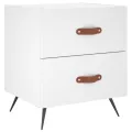 Tables de chevet 2 pcs blanc 40x35x47,5 cm bois d’ingénierie