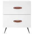Tables de chevet 2 pcs blanc 40x35x47,5 cm bois d’ingénierie