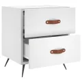 Tables de chevet 2 pcs blanc 40x35x47,5 cm bois d’ingénierie