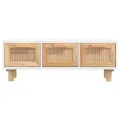 Table basse Blanc 80x40x30 cm Bois d'ingénierie et pin massif