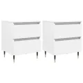 Tables de chevet 2 pcs blanc 40x35x50 cm bois d’ingénierie