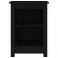 Table de chevet Noir 40x35x55 cm Bois de pin solide