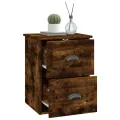 Table de chevet murale chêne fumé 41,5x36x53 cm