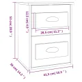Table de chevet murale chêne fumé 41,5x36x53 cm
