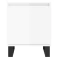 Tables de chevet 2pcs blanc brillant 40x30x50cm bois ingénierie