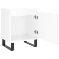 Tables de chevet 2pcs blanc brillant 40x30x50cm bois ingénierie