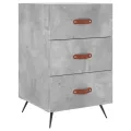 Table de chevet gris béton 40x40x66 cm bois d'ingénierie
