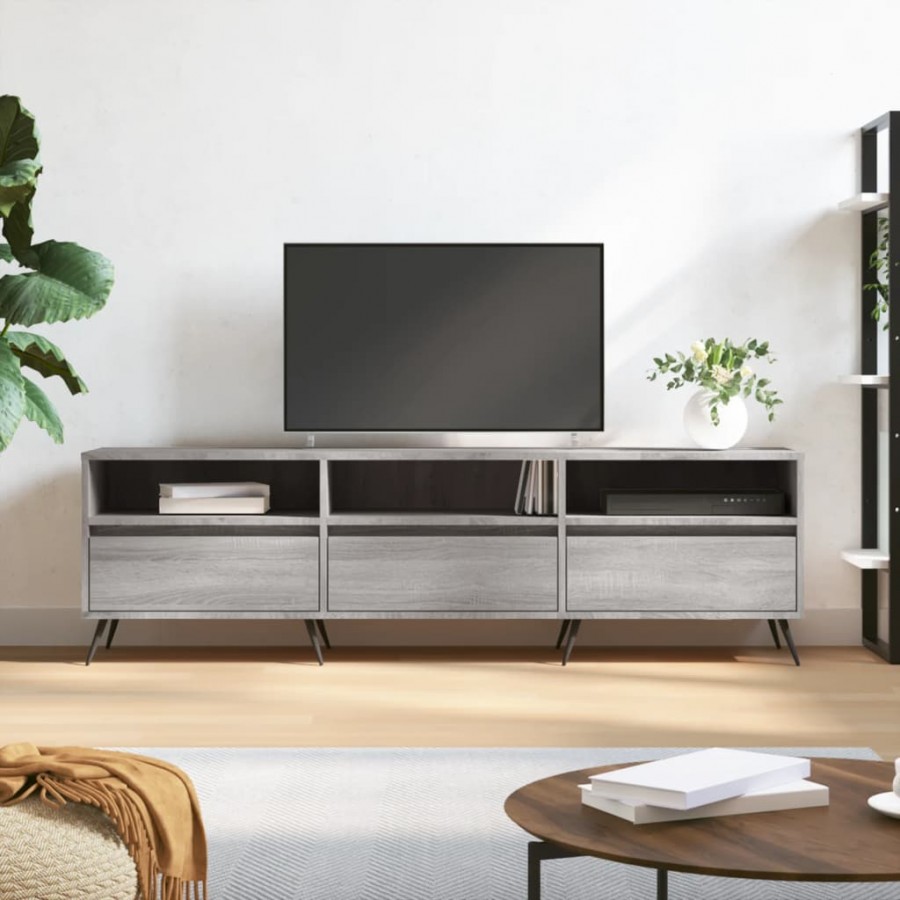 Meuble TV sonoma gris 150x30x44,5 cm bois d'ingénierie