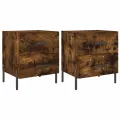 Tables de chevet 2pcs chêne fumé 40x35x47,5cm bois d’ingénierie