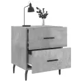 Tables de chevet 2pcs gris béton 40x35x47,5cm bois d’ingénierie