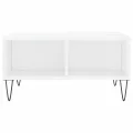 Table basse blanc brillant 60x60x30 cm bois d'ingénierie