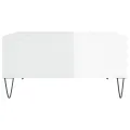Table basse blanc brillant 60x60x30 cm bois d'ingénierie