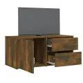 Meuble TV Chêne fumé 80x34x36 cm Bois d'ingénierie