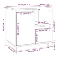 Table de chevet Marron miel 50x34x50 cm Bois de pin massif