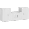 Ensemble de meubles TV 3 pcs Blanc Bois d'ingénierie