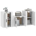 Ensemble de meubles TV 3 pcs Blanc Bois d'ingénierie