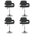 Chaises pivotantes à manger lot de 4 noir similicuir