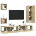 Ensemble de meuble TV 5 pcs Chêne sonoma Aggloméré
