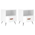 Tables de chevet 2 pcs blanc brillant 40x35x47,5 cm