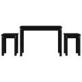 Tables gigognes 3 pcs Noir Bois de pin massif