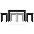 Tables gigognes 3 pcs Noir Bois de pin massif