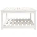 Table de jardin blanc 82,5x82,5x45 cm bois massif de pin