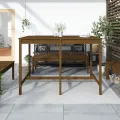 Table de jardin marron miel 159,5x82,5x110cm bois massif de pin