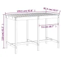 Table de jardin marron miel 159,5x82,5x110cm bois massif de pin