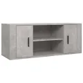 Meuble TV Gris béton 100x35x40 cm Bois d'ingénierie