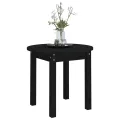 Table basse Noir Ø 45x40 cm Bois massif de pin