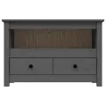 Meuble TV Gris 79x35x52 cm Bois de pin massif