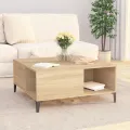 Table basse chêne sonoma 80x80x36,5 cm bois d'ingénierie