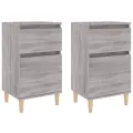 Tables de chevet 2 pcs sonoma gris 40x35x70 cm